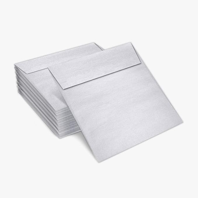 LUXPaper Square Invitation Envelopes | Peel & Press | 6" x 6" | Silver Metallic - Image 5
