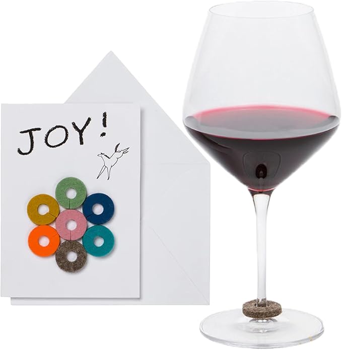Graf Lantz - Wine-Ote's Merino Wool Wine Glass Charms 7 Count - Drink Markers - by GrafLantz