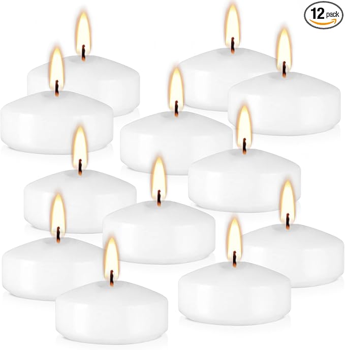 12 pcs Floating Candles, Smoke-Free and odorless, Burning continuously by CAKETYCG