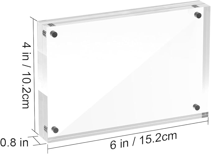 4x6 Acrylic Picture Frames, 20mm Thick Clear Frameless Magnetic Photo Frames - Image 2