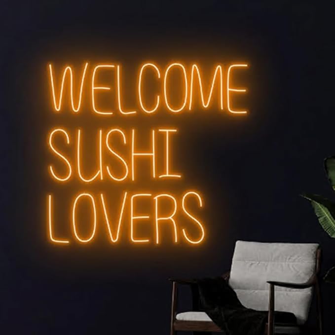 Welcome Sushi Lovers Neon Sign, Japanese Food LED Sign, Sushi Neon Light - Image 5