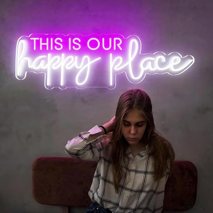 This is our Happy Place Neon Sign, Our Happy Place Neon Light, Personalized - Image 4