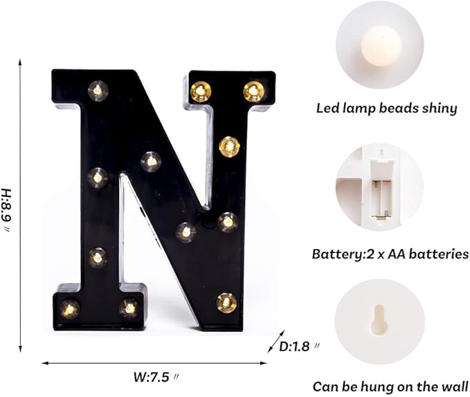 Foaky Black LED Marquee Number Lights Sign Light Up Marquee Number Lights Sign - Image 3