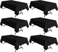 sancua 6 Pack Black Tablecloth 60 x 120 Inch, Rectangle Table Cloth by sancua