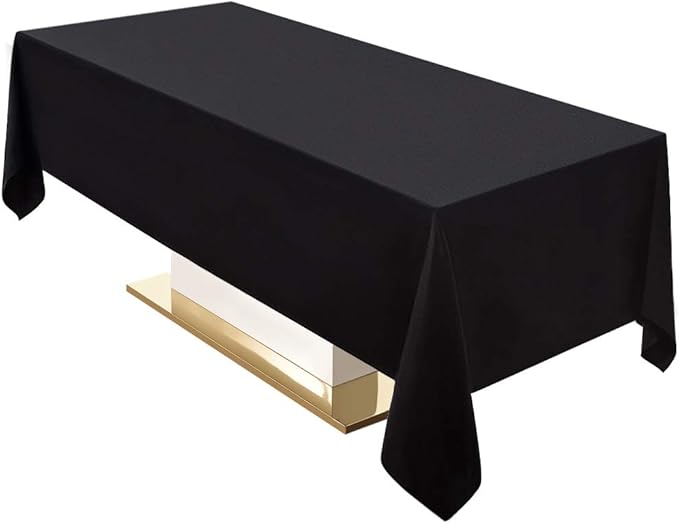 Surmente Black Tablecloth 60 x 102-inch Rectangular Polyester Table Cloth by Surmente
