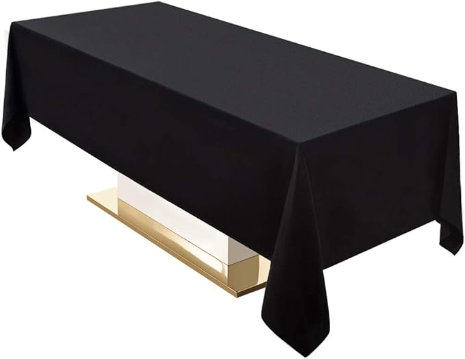Surmente 10 Pack Black Tablecloth 60 x 102-inch Rectangular Polyester Table by Surmente