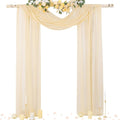 Socomi Champagne Sheer Wedding Arch Draping Fabric 29" x 20Ft 1 Panel Outdoor by Socomi