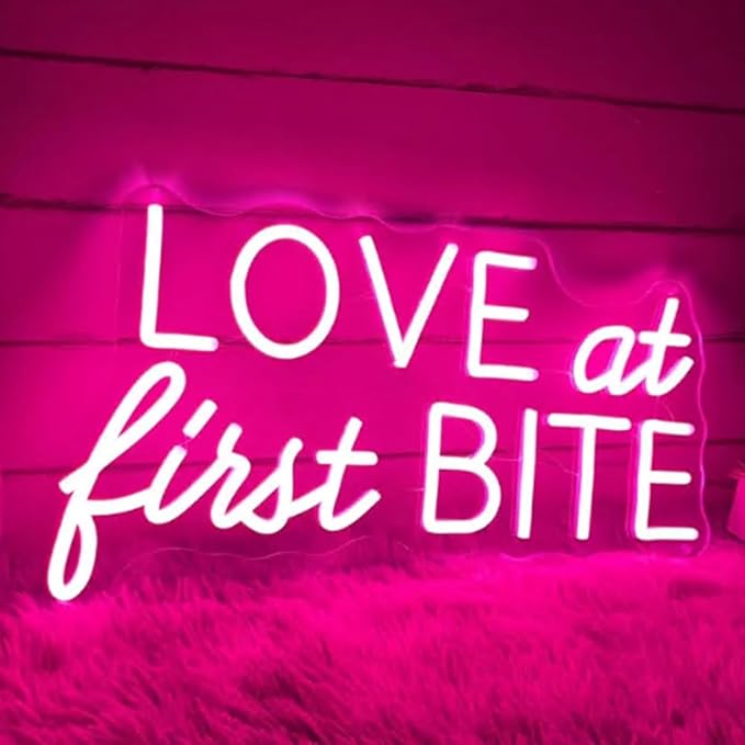 Love At First Bite Neon Sign, Custom Dessert Table LED Neon Light Minimalist - Image 5