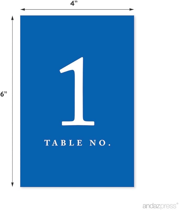 Andaz Press Royal Blue Table Numbers 1-20, 4x6-Inches - Image 2