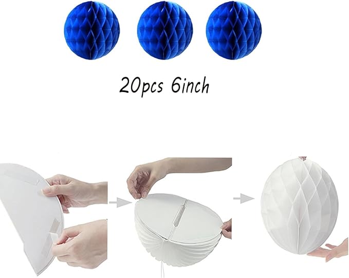 20pcs Honeycomb Flower Balls Party Honeycomb Balls Decoration Paper Flower - Image 2