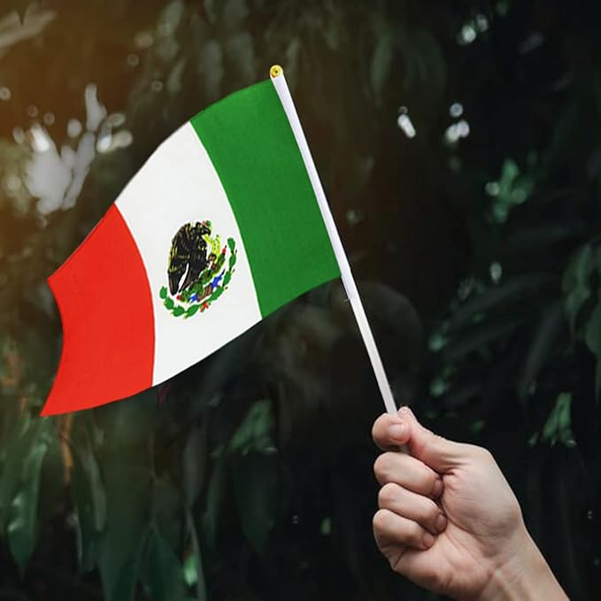 Mexico Flag Mexican Flag, Small Mini Handheld Mexico Flags on Stick - Image 6