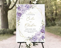 Lavender Wedding Welcome Sign Template, Lilac Floral Gold Reception Decor Sign by Unknown