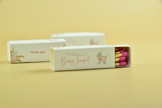 Customizable Baby Shower Matchboxes – Set of 10 – Cute Baby Design – Colorful - Image 3
