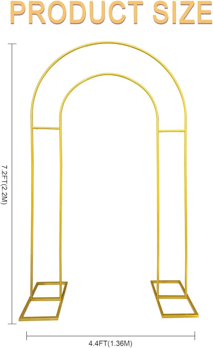 Open Arch Backdrop Stand, Double Arch Frame U Shaped Wedding Arches - Image 3