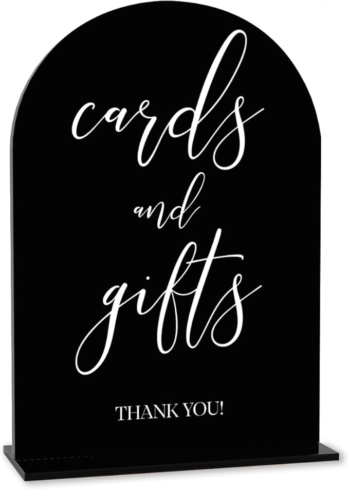 Black Cards and Gifts Sign, Wedding Engagement Bridal Shower Baby Shower Party by AASRR