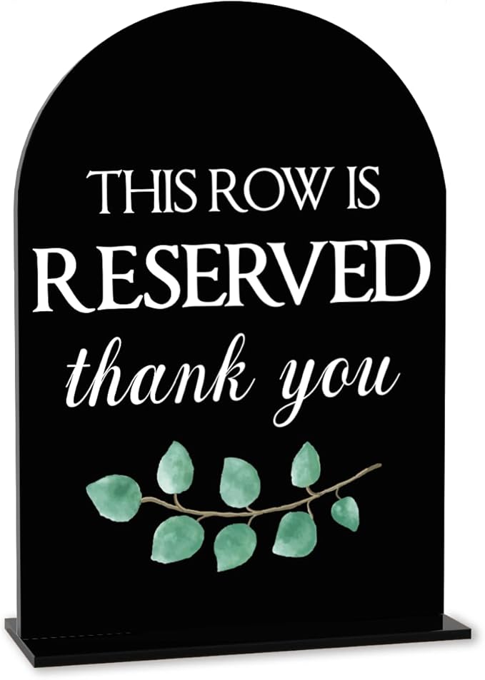 Black This Row is Reserved Sign, Reserved Seating Signs by AASRR