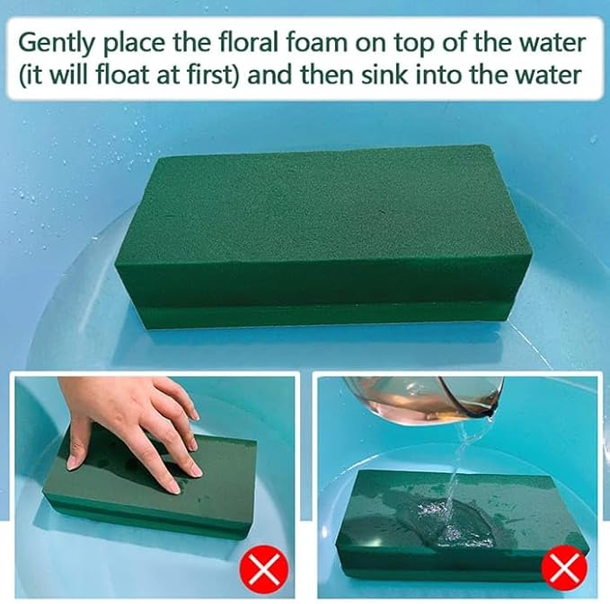 3 PCS Wet Floral Foam Blocks for Fresh Flowers, Each Green Foam for Flower - Image 9