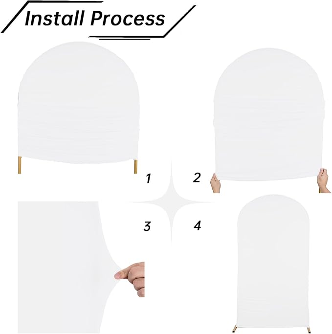 bricia Wedding Arch Backdrop Stand Cover, 6FT Double Sided Stretchy Arch Cover - Image 3
