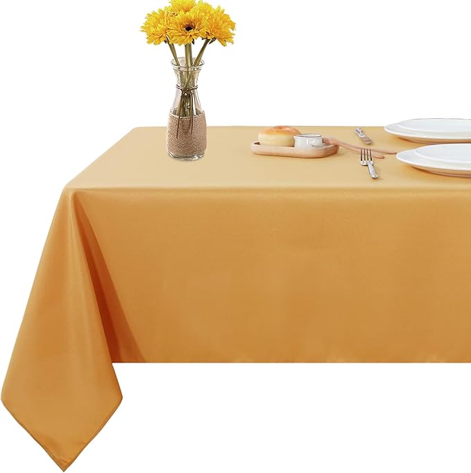 Fitable Rectangle Tablecloth Stain and Wrinkle Resistant Washable Polyester by Fitable