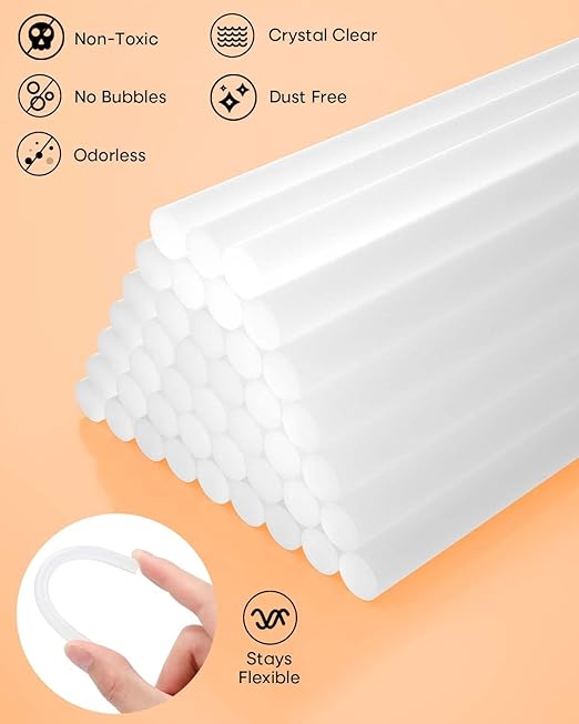 SHALL Full Size Hot Glue Sticks, 0.43” Dia x 4” Long - Image 2