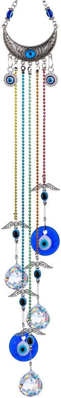 20inch Blue Evil Eye Hanging Crystals Suncatcher Ornament by YUFENG