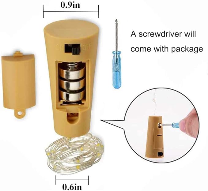 Wine Bottle Lights with Cork, LoveNite 10 Pack Battery Operated Bright LED - Image 3