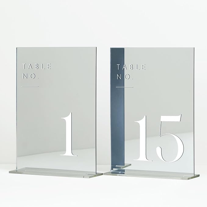 JINMURY Sliver Wedding Table Numbers 1-15 by JINMURY