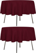 sancua 2 Pack Round Tablecloth 70 Inch Burgundy, Stain and Wrinkle Resistant by sancua
