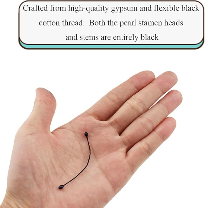 HAHIYO 700Pcs 3mm Fully Black Pearl Double Head Flower Pistil Handmade - Image 4