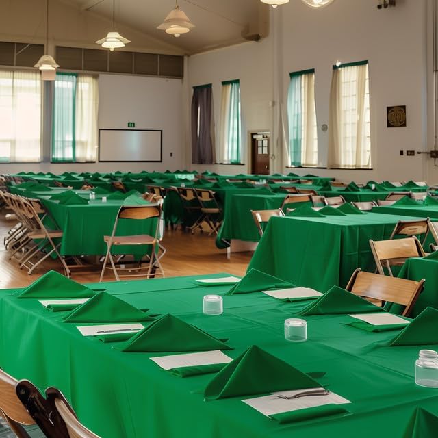 Green Plastic Table Cover Roll - 54IN x 300FT - Image 3