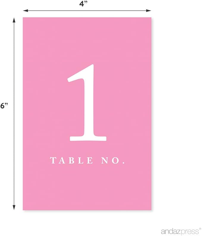 Andaz Press Table Numbers 1-20 on Perforated Paper, 4x6-inch Single Sided Sign - Image 2