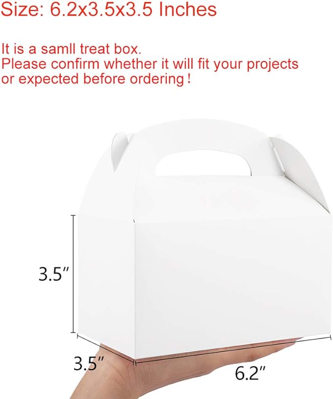 ValBox Treat Boxes 30 Pack White Paper Gable Gift Boxes - Image 2