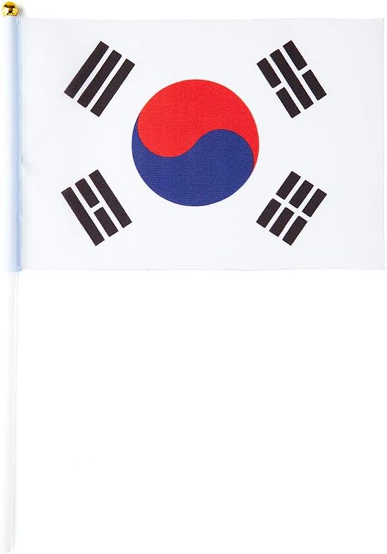 South Korea Flag South Korean Flag, Small Mini Handheld South Korea Flags on - Image 2