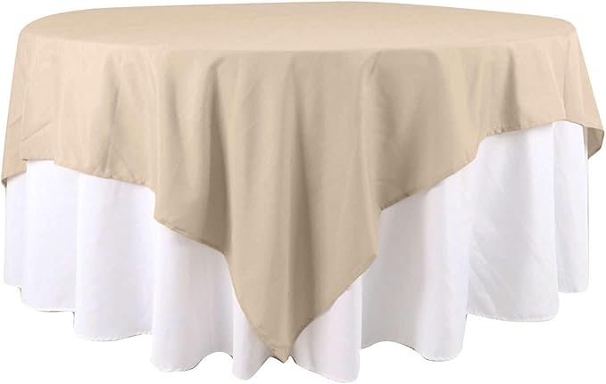 Efavormart 90" Nude Wholesale Linens Polyester Square Linen Tablecloth - Image 7