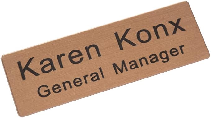 Custom Engraved Name Tag Badge for Business Personalized Identification by Icomecn