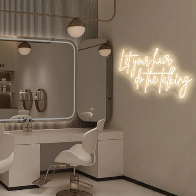 Let your hair do the Talking Neon Sign, Hair Salon Neon Beauty Room Decor - Image 2
