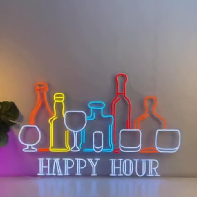 Happy Hour Wine Beer Neon Sign, Wine Bar Beer Pub Neon Sign, Custom Neon Sign - Image 6