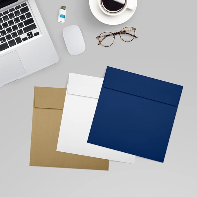 LUXPaper Square Invitation Envelopes | Peel & Press | 6" x 6" | Navy Blue | - Image 8