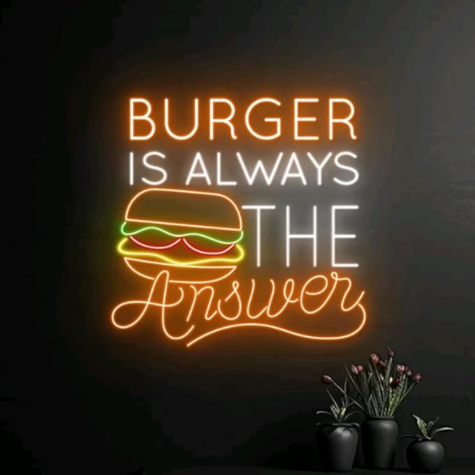 Burger Neon Sign, Burgers Led Light - Image 2
