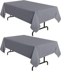 sancua 2 Pack Light Grey Tablecloth 60 x 84 Inch, Rectangle 4 Feet Table Cloth by sancua