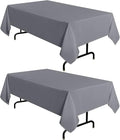 sancua 2 Pack Light Grey Tablecloth 60 x 102 Inch, Rectangle 6 Feet Table Cloth by sancua