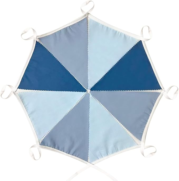 32Ft Retro Blue Party Decorations Dusty Blue Triangle Banner Flag Pennant - Image 7