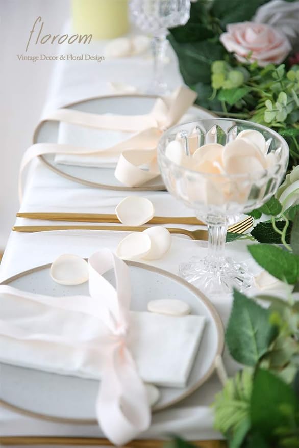 Floroom 300pcs Rose Petals Cream Faux Silk Flower Petals - Image 2