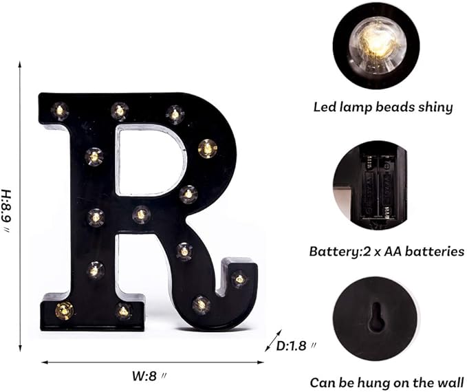 Foaky Black LED Marquee Number Lights Sign Light Up Marquee Number Lights Sign - Image 3