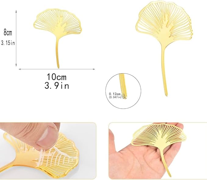 10PCS Acrylic Gold Ginkgo leaf Cake Topper Cake Decoration Baking Accessories - Image 4
