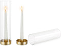 NUPTIO Gold Taper Candle Holders: 2 Pcs Hurricane Metal Candlestick Holder Stand by Nuptio