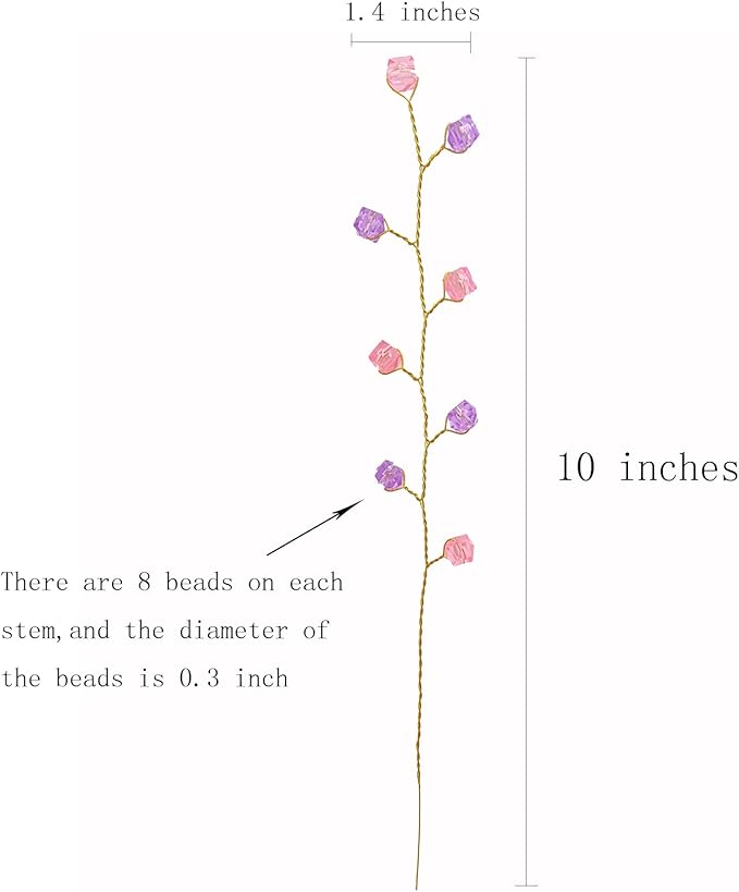 32PCS Crystal Artificial Flowers Bouquets Handmade Acrylic Flower Branches Fake - Image 2