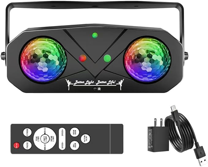Party Lights DJ Disco Lights, Sound Activated Disco Ball Strobe Stage Light - Image 4