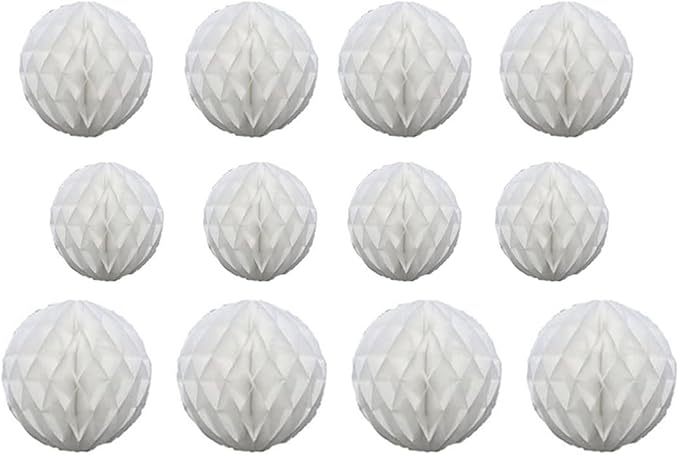 12pcs Party Honeycomb Balls Decorations 4'' 8'' 10'' Honeycomb Ball Flower by Yangeey