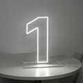 Number 1 Neon Sign for First Birthday, 16.54" Cool White USB Battery Powered by LIYUNEON